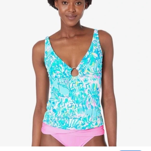 Lilly Pulitzer Other - Lilly Pulitzer Women's Brenta Tankini Cabana Cocktail‎ Blue Ibiza Swim Top Sz  6